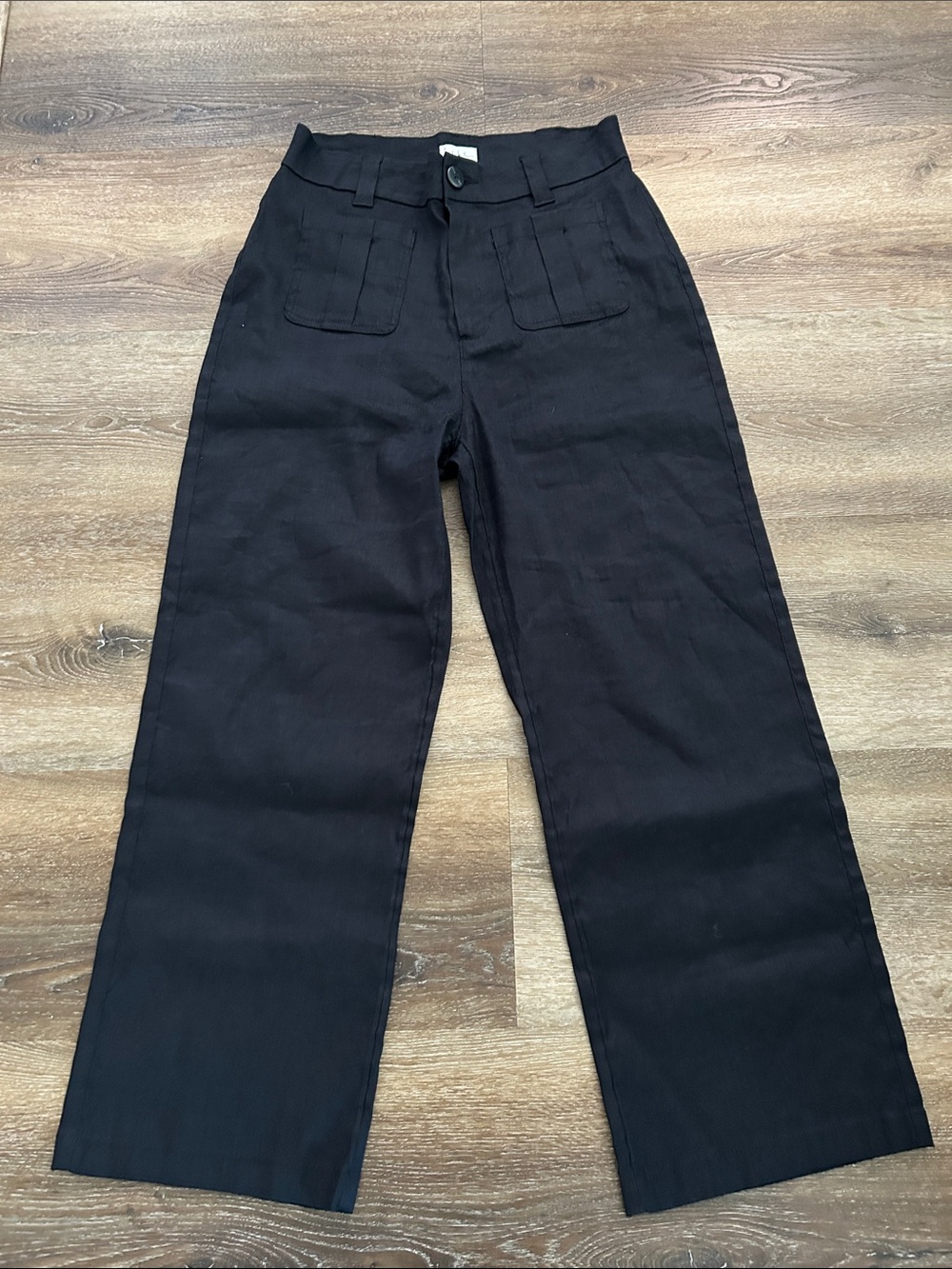Nicole Miller Black Wide-Leg Chinos